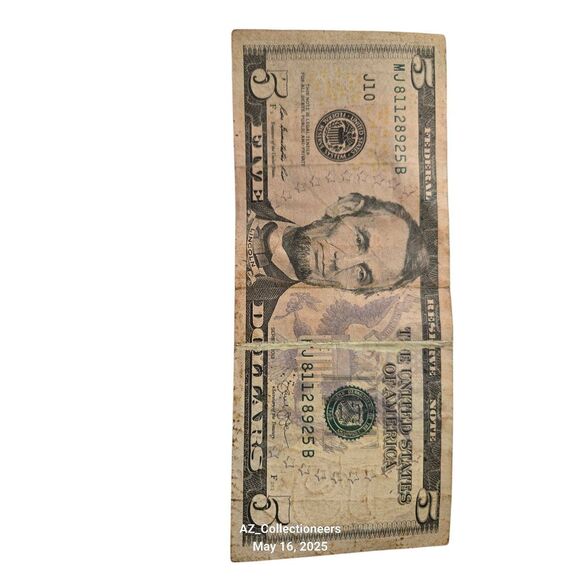 2013 gutterfold $5 bill